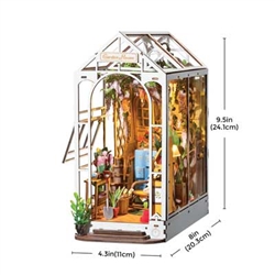 Robotime Holiday Garden House Book Nook Shelf Insert Kit Lighted 3D Puzzle