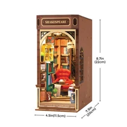 Robotime TGB07 Bookstore DIY Book Nook Shelf Insert Laser-Cut Wood Kit 3D Wooden Puzzle