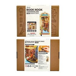 Robotime TGB08 Romantic Venice DIY Book Nook Shelf Insert Laser-Cut Wood Kit 3D Wooden Puzzle