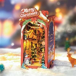 Robotime TGC06 Rolife Christmas Street DIY Book Nook TGC06 3-D Laser-Cut Wood Puzzle
