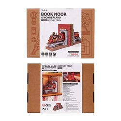 Robotime TGE01 Century Train DIY Book Nook Bookends Kit 3D Puzzle