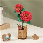 Robotime TW031 Red Camelia Laser-Cut Wood Kit 3D Wooden Puzzle