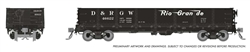 Rapido 163013 HO NP 40' Drop-Bottom Gondola 6-Pack Denver & Rio Grande Western Set #1 Flying Grande