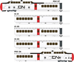 Rapido 203505 HO UAC TurboTrain 5-Car Passenger Train-Only Set (2022 Ver.) Sound & DCC Equipp Canadian National