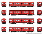 Rapido 206501 HO Toronto G-Class Subway A-B-B-A Set Sound and DCC Toronto Transit Commission #5016 5217 5216 5017