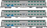 Rapido 545005 N Budd Gallery Commuter Coach 3-Pack Metra #749 756 760 BN & RTA Logos