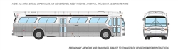 Rapido HO 1959-1986 GM New Look/Fishbowl Bus Deluxe Lighted Assembled Painted, Unlettered Transit w/Single Door