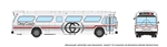 Rapido 753115 HO Mid-1960s 1980s Suburban New Look Bus Lighted Assembled Gray Coach #1410