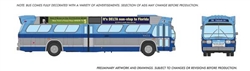 Rapido 753146 HO 1959-1986 GM New Look/Fishbowl Bus Deluxe Lighted Assembled New York MTA #8854 With Ads