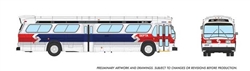 Rapido 753163 HO 1959-1986 GM New Look/Fishbowl Bus Deluxe Lighted Assembled Philadelphia SEPTA #4304