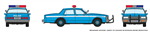 Rapido 800009 HO Chevy Impala Police Blue
