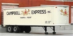 Sylvan Scale T0051 HO 34' Fruehauf Duravan Dry Van Trailer Resin Kit Unpainted Resin Castings with Campbell Express Decals