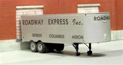 Sylvan Scale T0211 HO 1951-1955 Fruehauf 32' Stainless Steel East Coast Dry Van Trailer Resin Kit Unpainted with Roadway Express Decals