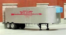 Sylvan Scale T0221 HO 1951-1955 Fruehauf 34' Stainless Steel West Coast Reefer Trailer Resin Kit Unpainted with West Coast Fast Freight Decals