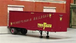Sylvan Scale T0261 HO PRR 1950s 30' Single-Axle Piggyback Trailer Resin Kit With TrucTrain Decals