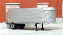 Sylvan Scale T028 HO 1940-1951 Fruehauf 26' Stainless Steel Single-Axle Dry Van Trailer Resin Kit Unpainted Resin Kit