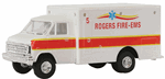 Trident 90378 HO Van-Cab Box-Body Emergency Private Ambulances Rogers Fire-EMS Milwaukee