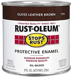 Testor 7775730 Stops Rust Paint & Rust Prevention 8oz Can Leather Brown