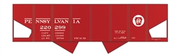 Tichy 10025 HO Railroad Decal Set Pennsylvania GLd USRA 2-Bay Open Hopper Tuscan Car w/Circle Keystone