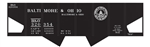 Tichy 10026 HO Railroad Decal Set Baltimore & Ohio Class N17 USRA 2-Bay Hopper 13 Great States Logo