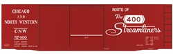 Tichy 10115 HO Railroad Decal Set Chicago & North Western 40' Steel Boxcar 400 Streamliners Slogan