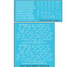 Tichy 10143 HO Railroad Decal Set 40' Flatcar Lettering 40+ Assorted Railroad Reporting Marks Data for 4 Car