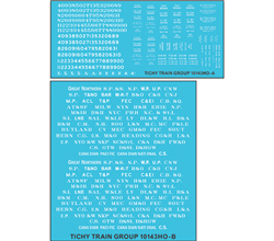 Tichy 10143 HO Railroad Decal Set 40' Flatcar Lettering 40+ Assorted Railroad Reporting Marks Data for 4 Car