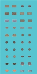 Tichy HO Railroad Decal Set 20 Assorted Pairs of Raised-Print Builders Plates