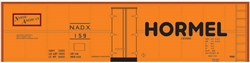 Tichy 10219 HO Railroad Decal Set Hormel NADX 40' Steel Reefer Orange Car Medium Hormel North American Logo