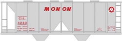 Tichy 10263 HO Railroad Decal Set Monon 2-Bay Covered Hopper Gray Car 293-10263