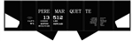 Tichy 10279N N Railroad Decal Set Pere Marquette USRA 2-Bay Hopper Black Car