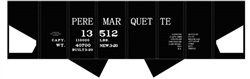 Tichy 10279N N Railroad Decal Set Pere Marquette USRA 2-Bay Hopper Black Car