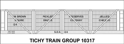 Tichy 10317 HO Railroad Decal Set M. A. Brown 1920 4-Vat Wood Pickle Car