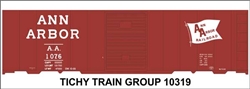Tichy 10319 HO Railroad Decal Set Ann Arbor 40' Steel Boxcar Large Flag Logo