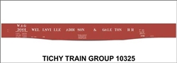 Tichy 10325 HO Railroad Decal Set Wellsville Addison & Galeton 52' Steel Gondola w/ Fishbelly Sill