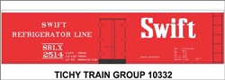 Tichy 10332N N Railroad Decal Set Swift Refrigerator Line 40' Steel Reefer Red Car