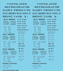 Tichy 10381 HO Railroad Decal Set Generic 36' 40' and 50' Refrigerator Car Reefer Data Black Lettering