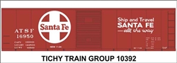 Tichy 10392N N Railroad Decal Set Santa Fe 40' Steel Boxcar Boxcar Red Car Ship & Travel Slogan Large Logo