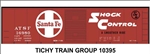 Tichy 10395 HO Railroad Decal Set Santa Fe 40' Steel Boxcar Red Car Shock Control Large Logo