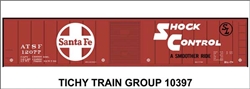 Tichy 10397 HO Railroad Decal Set Santa Fe 50' Steel Boxcar Red Car 12000 Series Shock Control Large Logo