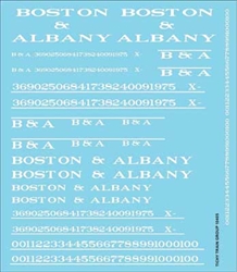 Tichy 10405 HO Railroad Decal Set Boston & Albany Roadname Set