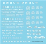 Tichy 10406N N Railroad Decal Set Denver & Rio Grande Western Roadname Set (white)