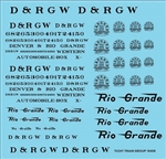 Tichy 10408N N Railroad Decal Set Denver & Rio Grande Western Roadname Set (black) TIC10408N Tichy