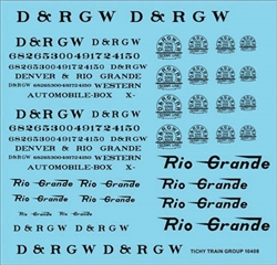 Tichy 10408N N Railroad Decal Set Denver & Rio Grande Western Roadname Set (black) TIC10408N Tichy