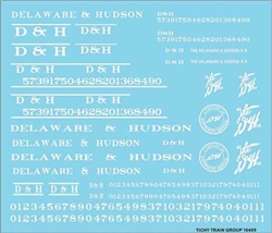 Tichy 10409 HO Railroad Decal Set Delaware & Hudson Roadname Set
