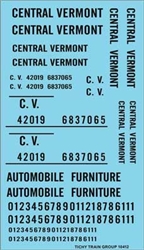 Tichy 10412 HO Central Vermont Roadname Black Decal