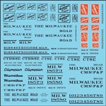 Tichy 10414 HO MILW Roadname Set Black Decal