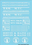 Tichy 10415 HO B&M/MTC Roadname Set White Decal