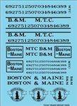 Tichy 10416N N Railroad Decal Set Boston & Maine MTC Roadname Set