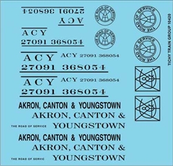 Tichy 10420 HO ACY Roadname Set Black Decals